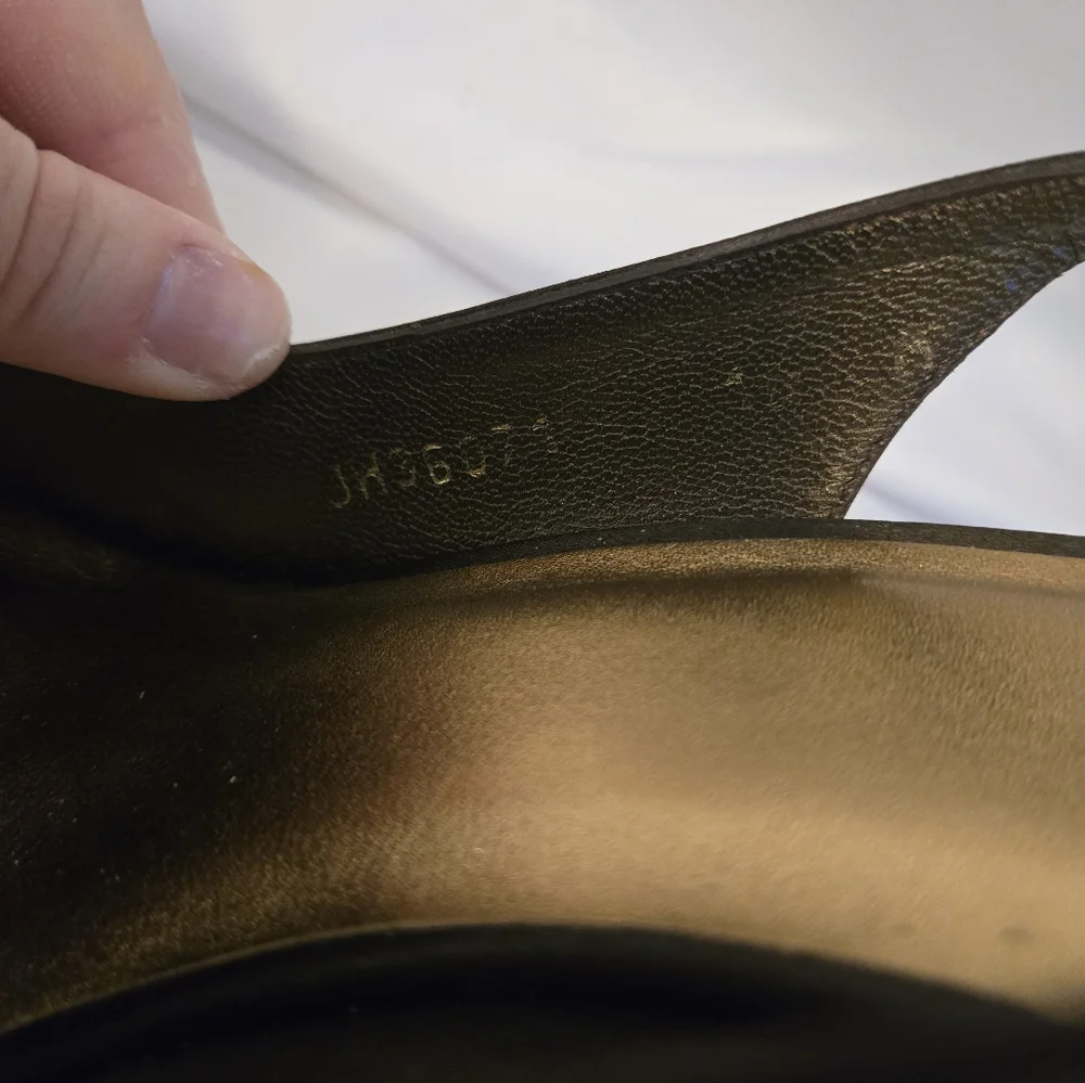 Stuart Weitzman Brown Satin Bow Peep Toe Heels | Size 10 - Picture 5 of 8